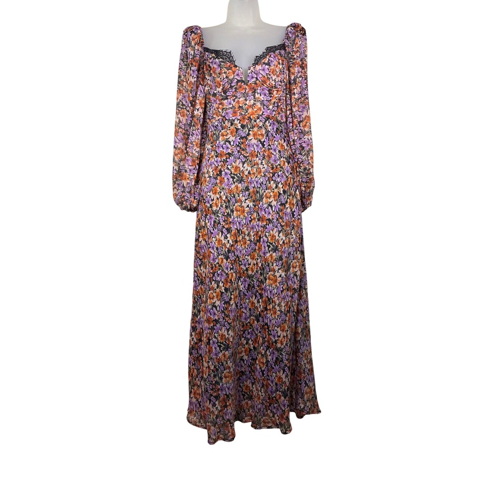 ASTR‎ The Label Maxi Dress S Floral Boho Peasant Coquette Milkmaid Whimsy Fairy
